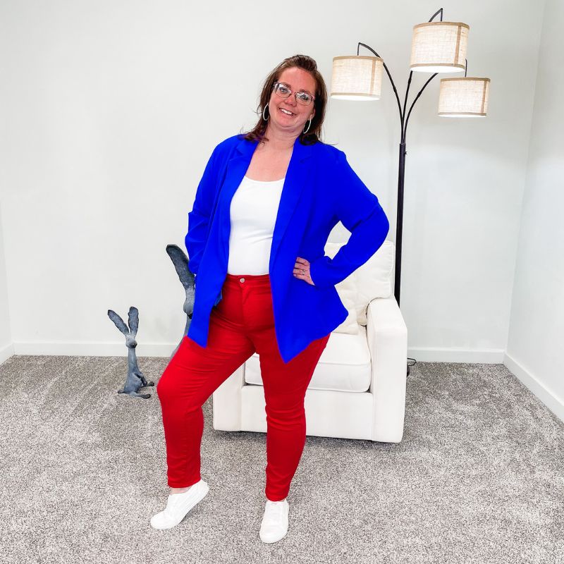 Judy Blue High Waist Tummy Control Red Skinny Jeans sold by Boujee Boutique product image thumbnail 4