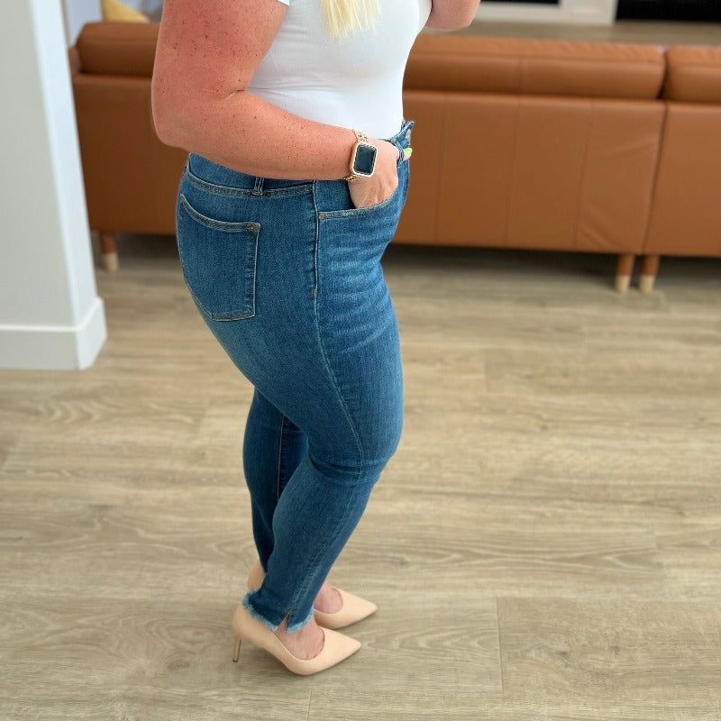 Judy Blue Amy High Waist Tummy Control Side Slit Skinny Jeans sold by Boujee Boutique product image thumbnail 7
