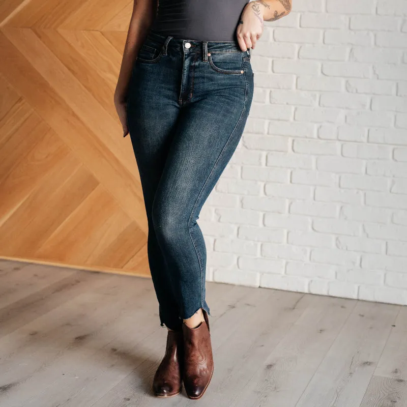 Judy Blue Tessa High Rise Control Top Step Hem Skinny Jeans sold by Boujee Boutique product image thumbnail 3