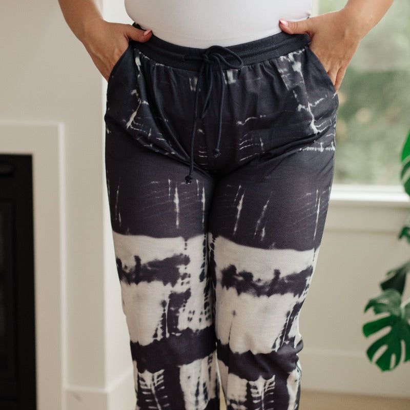 Can't Tie Me Down Dark Blue and White Joggers sold by Boujee Boutique product image thumbnail 3