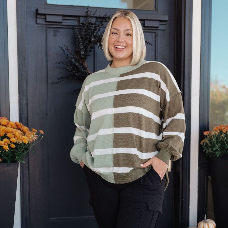 Can't Decide Color Block Striped Sweater sold by Boujee Boutique product image thumbnail 4