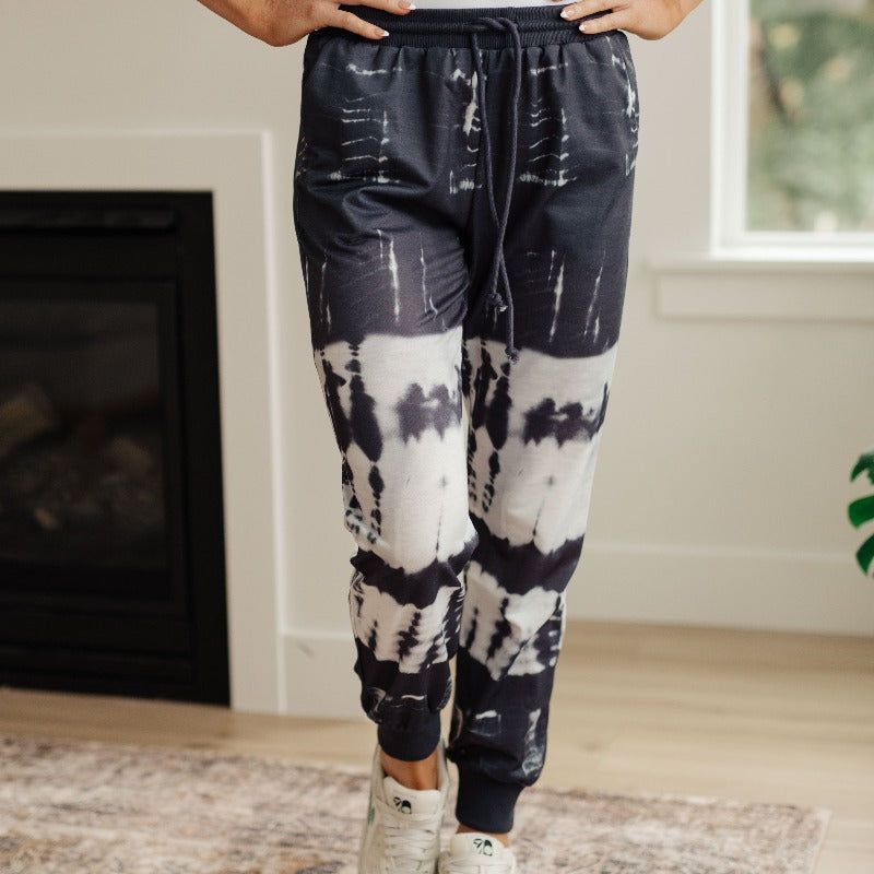 Can't Tie Me Down Dark Blue and White Joggers sold by Boujee Boutique product image thumbnail 4