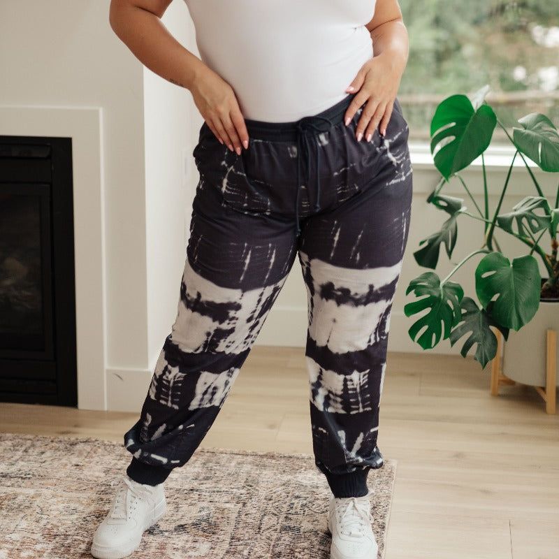 Can't Tie Me Down Dark Blue and White Joggers sold by Boujee Boutique product image thumbnail 2