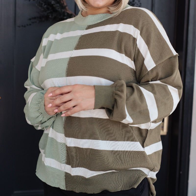 Can't Decide Color Block Striped Sweater sold by Boujee Boutique product image thumbnail 2
