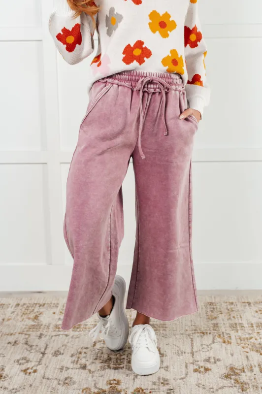 In or Out Wide Leg Cropped Pants in Light Rose sold by Boujee Boutique