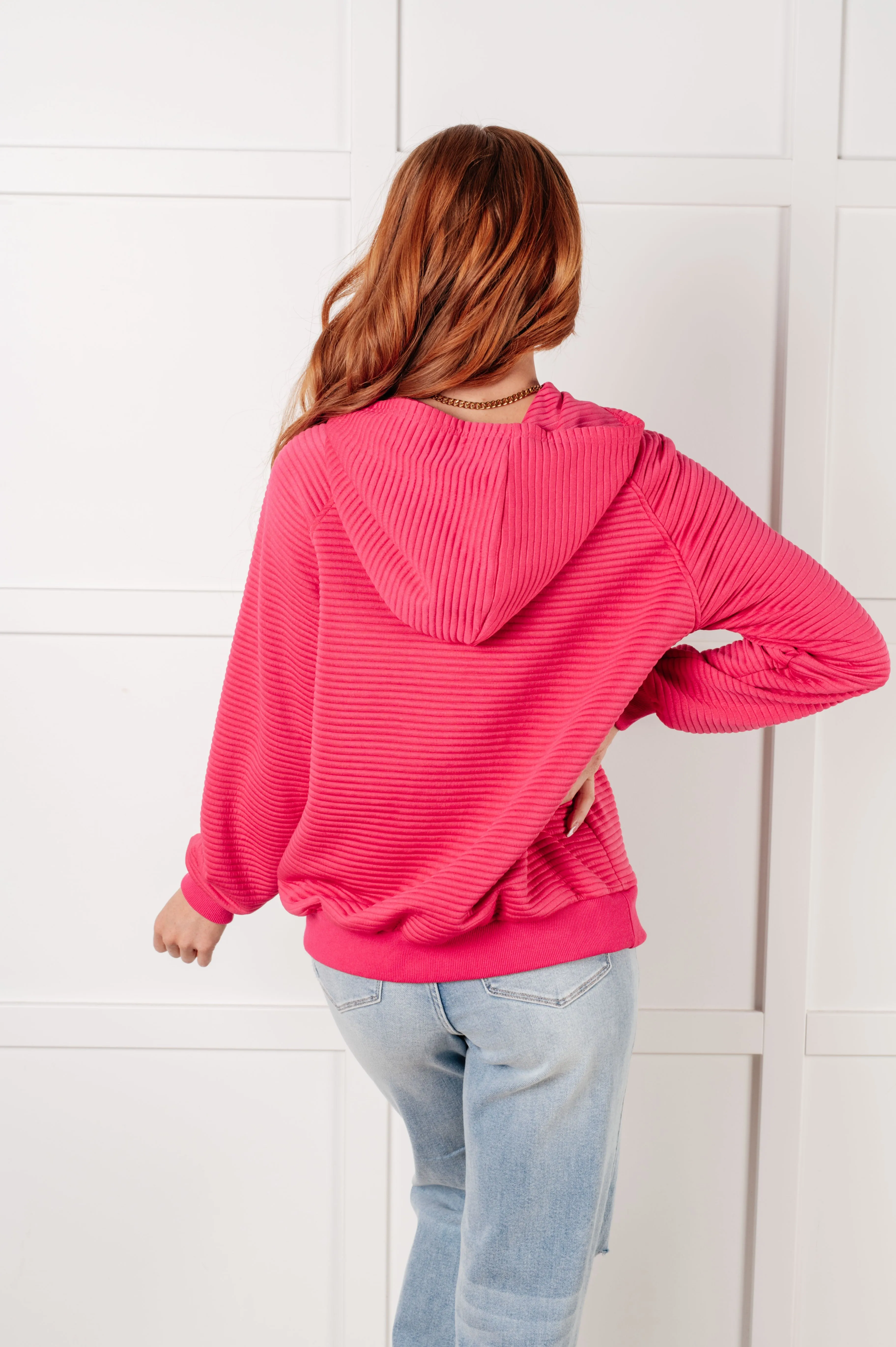 Crosswalk Textured Hoodie in Rose sold by Boujee Boutique product image thumbnail 5