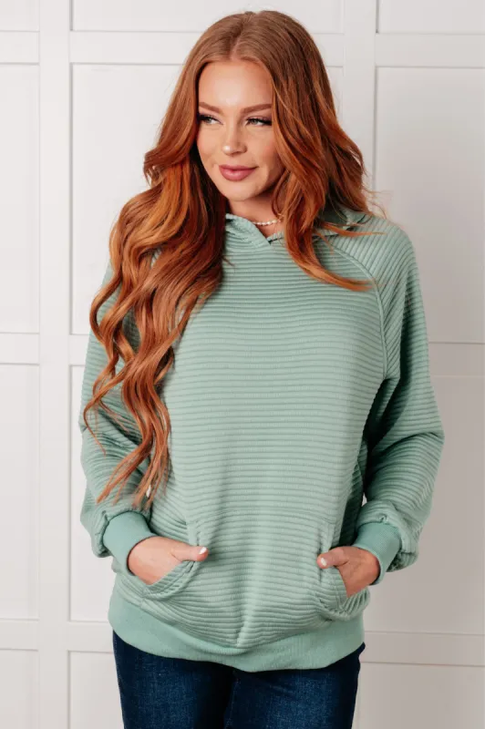 Crosswalk Textured Hoodie in Green sold by Boujee Boutique