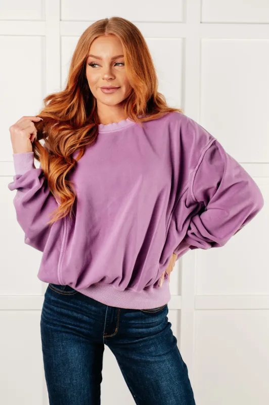 Beyond the Basics Pullover in Violet sold by Boujee Boutique