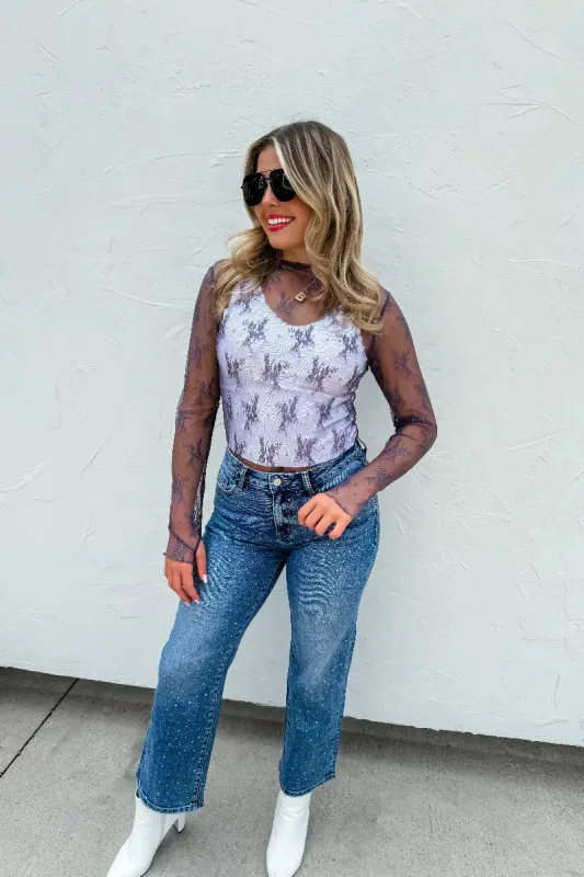 Roxy Lace Top in Six Colors sold by Boujee Boutique