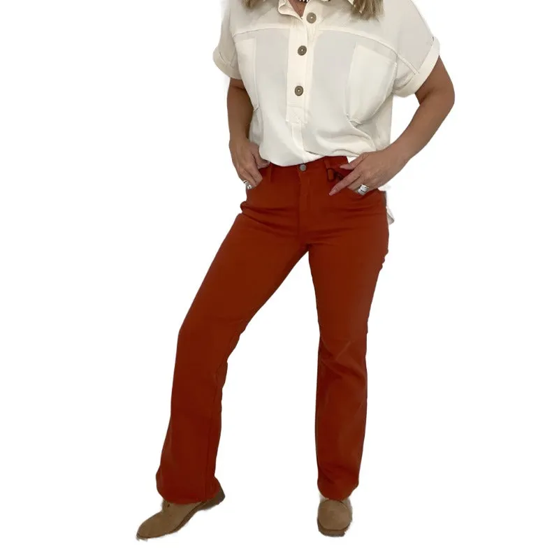 Judy Blue Terracotta Mid Rise Slim Boot Cut Jeans sold by Boujee Boutique