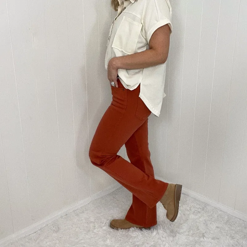 Judy Blue Terracotta Mid Rise Slim Boot Cut Jeans sold by Boujee Boutique product image thumbnail 5