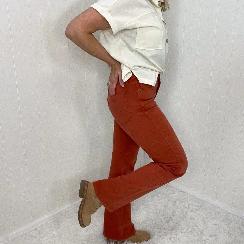 Judy Blue Terracotta Mid Rise Slim Boot Cut Jeans sold by Boujee Boutique product image thumbnail 3