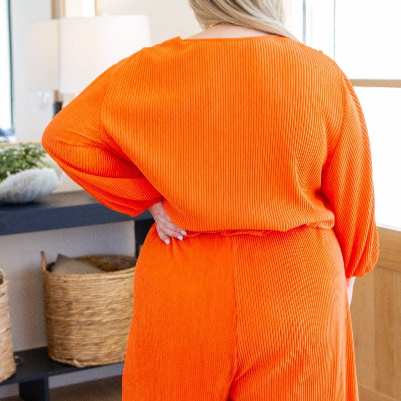 Roll With me Shorts Romper in Tangerine sold by Boujee Boutique product image thumbnail 7