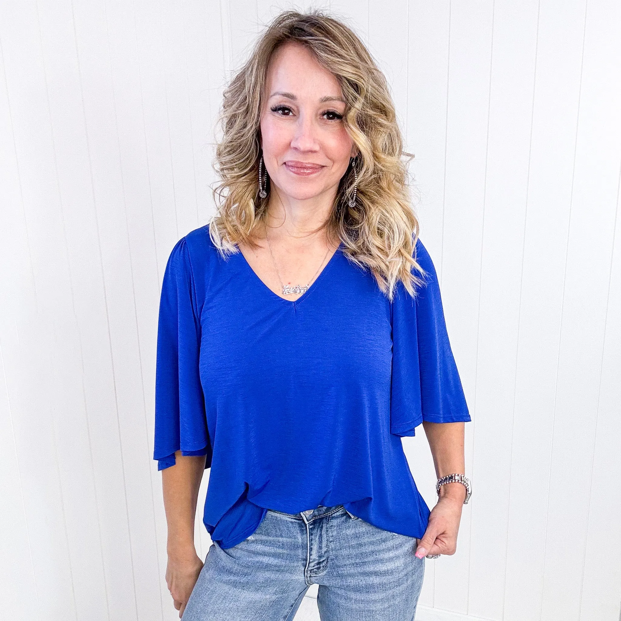 Dear Scarlett Cali Blouse in Royal Blue sold by Boujee Boutique product image thumbnail 2