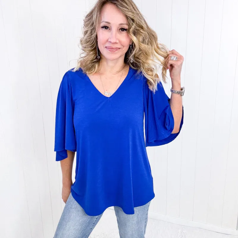 Dear Scarlett Cali Blouse in Royal Blue sold by Boujee Boutique