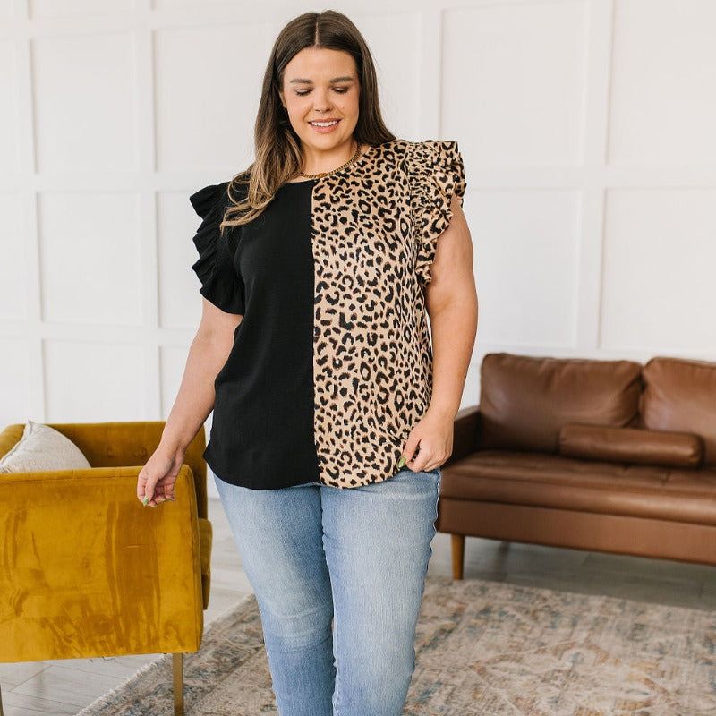 A Bit Wild Flutter Short Sleeve Top sold by Boujee Boutique product image thumbnail 7
