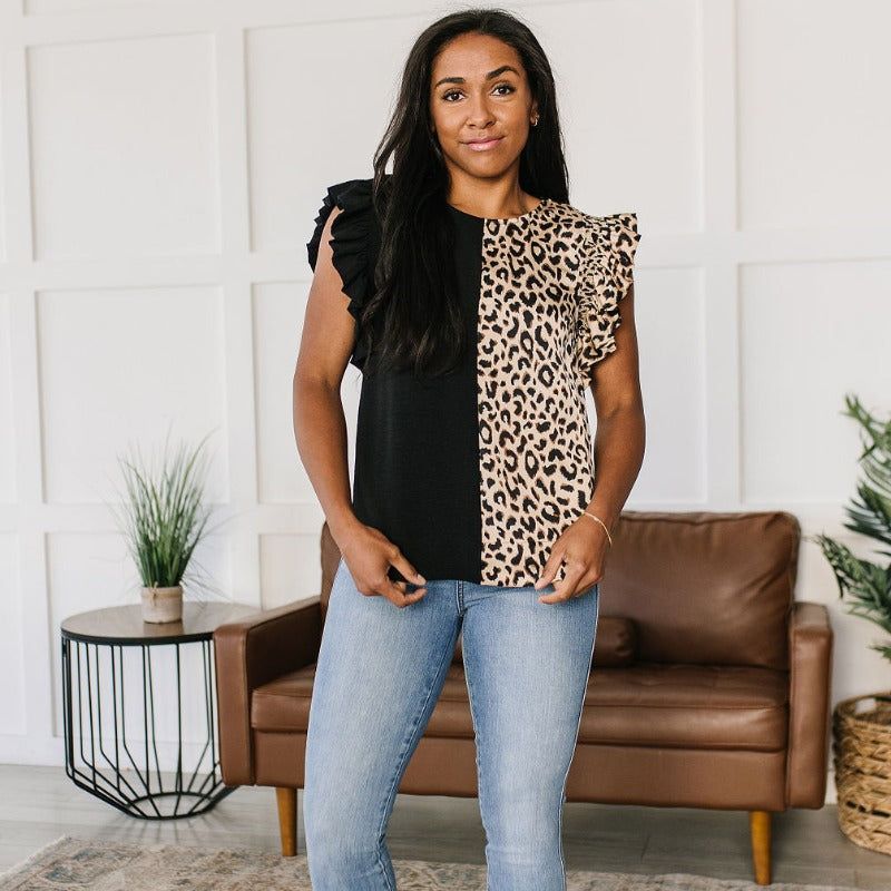 A Bit Wild Flutter Short Sleeve Top sold by Boujee Boutique product image thumbnail 5