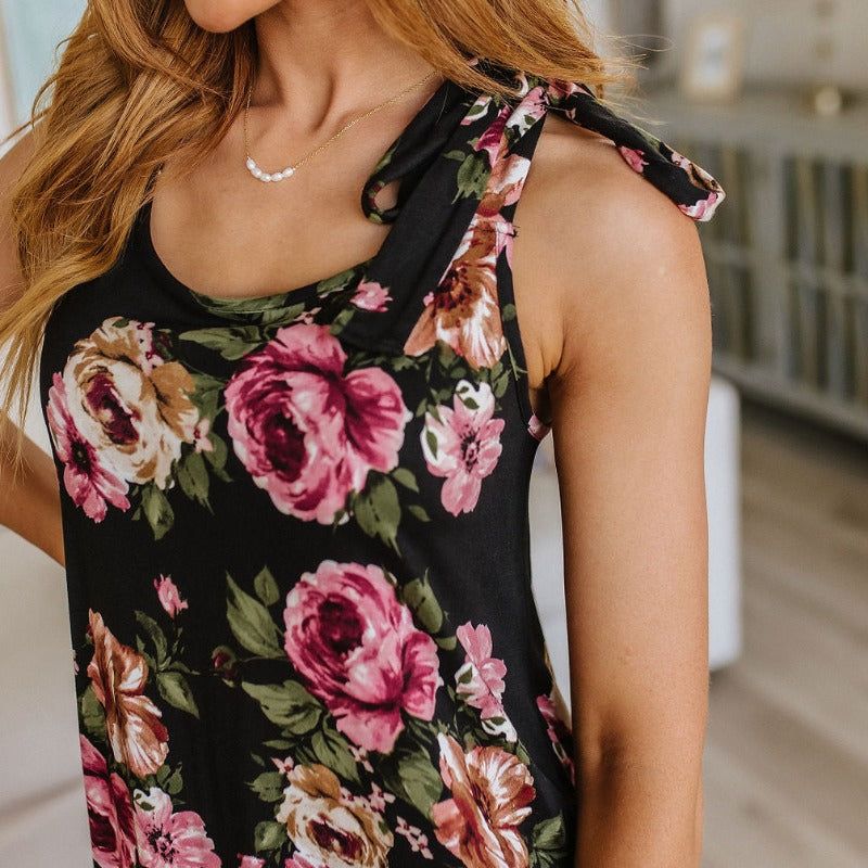 Fortuitous in Black Floral Maxi Dress sold by Boujee Boutique product image thumbnail 5