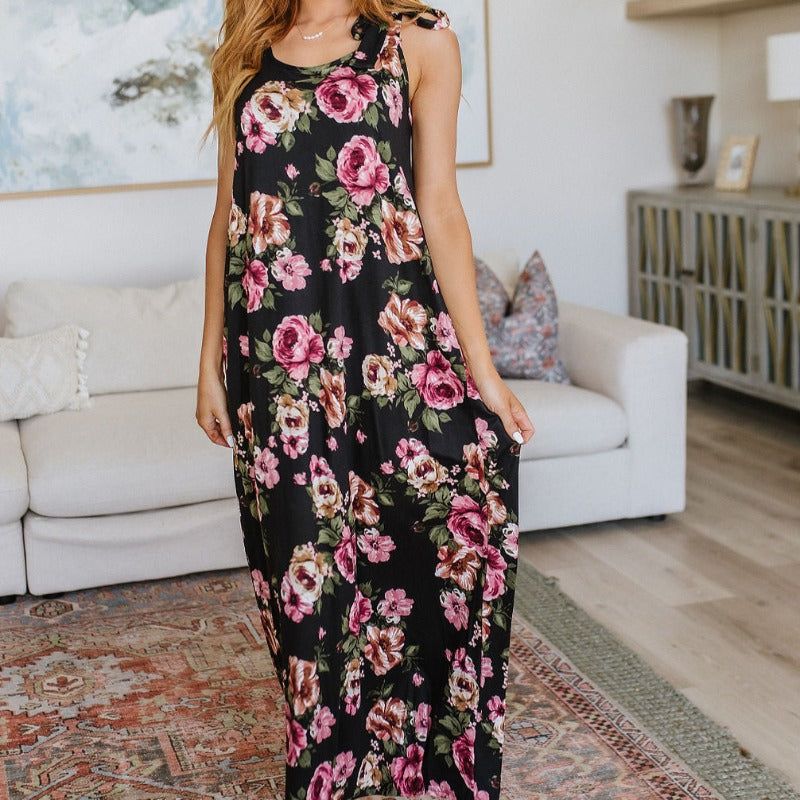Fortuitous in Black Floral Maxi Dress sold by Boujee Boutique product image thumbnail 3