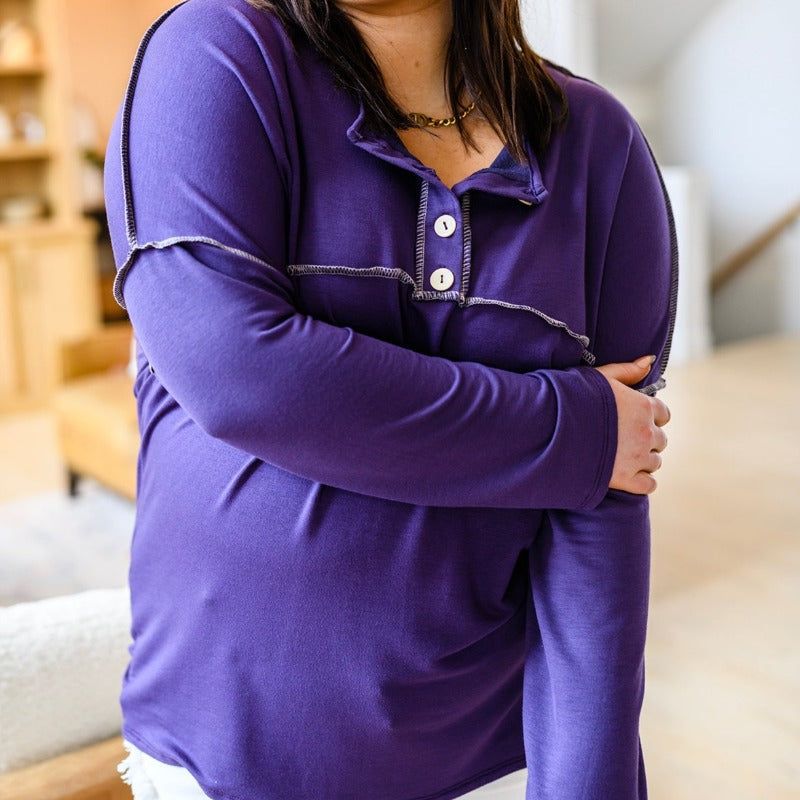 Happiest in Spring Long Sleeve Henley sold by Boujee Boutique product image thumbnail 5