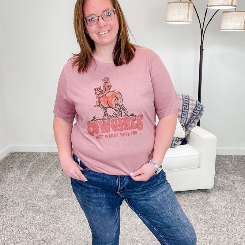 Cowgirls Just Wanna Have Fun Graphic Tee sold by Boujee Boutique product image thumbnail 3