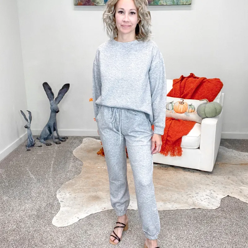 Grey Textured Long Sleeve Sweatshirt Top sold by Boujee Boutique product image thumbnail 5