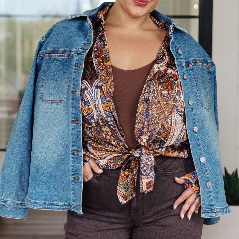 Judy Blue Oversized Denver Denim Jacket sold by Boujee Boutique product image thumbnail 3
