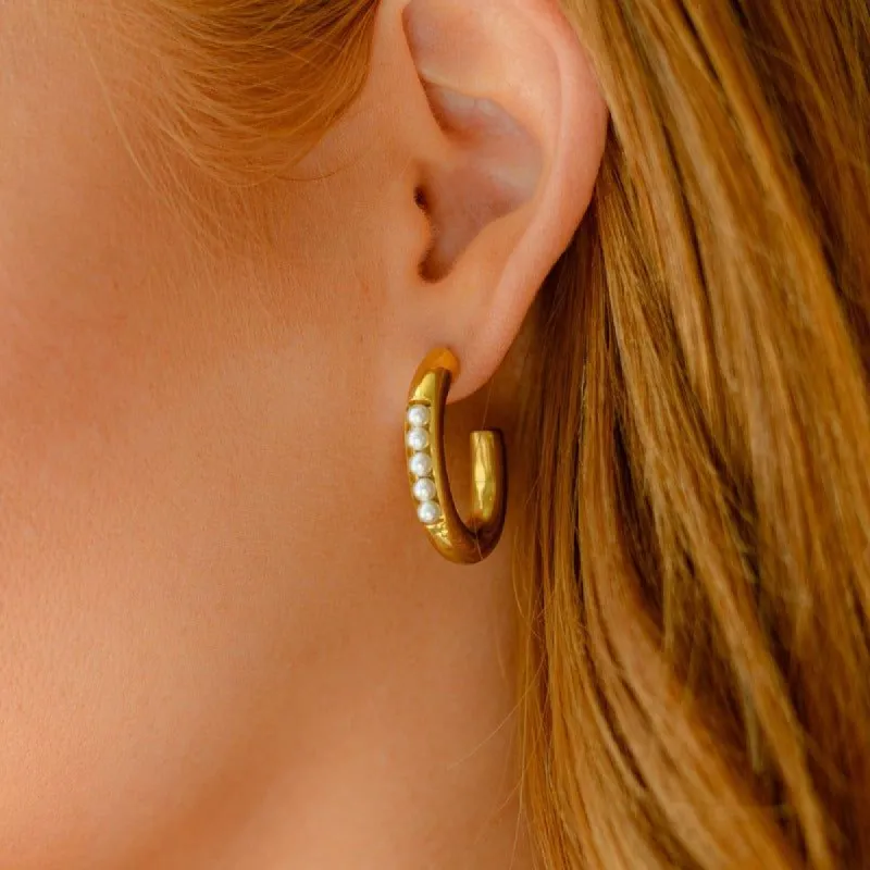 Pearls In Line Earrings sold by Boujee Boutique