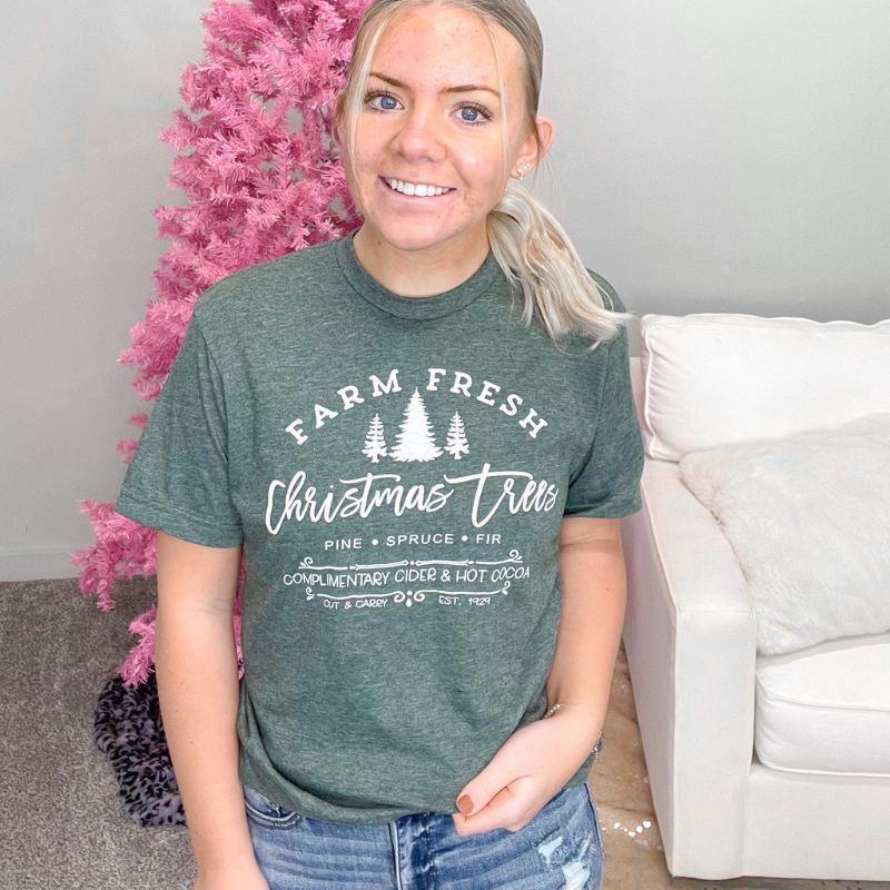 Farm Fresh Christmas Trees Graphic Tee sold by Boujee Boutique