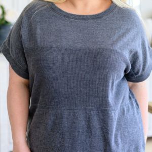Unmarked Remarks Top in Charcoal sold by Boujee Boutique