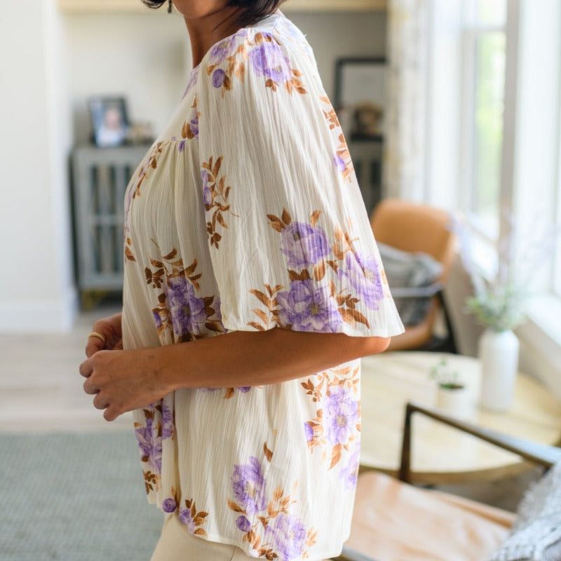 Cream Base Lavender Haze Blouse sold by Boujee Boutique product image thumbnail 5