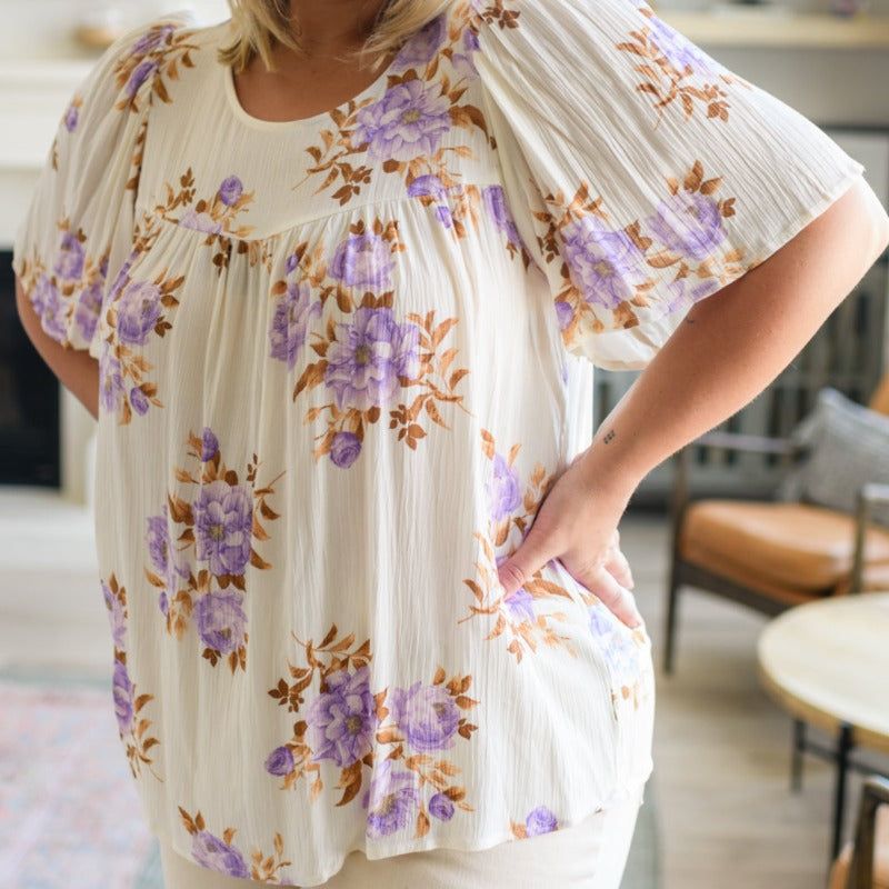 Cream Base Lavender Haze Blouse sold by Boujee Boutique product image thumbnail 4