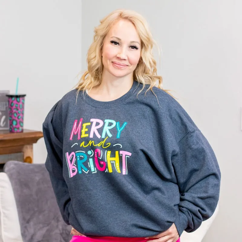 Merry and Bright Christmas Sweatshirt sold by Boujee Boutique