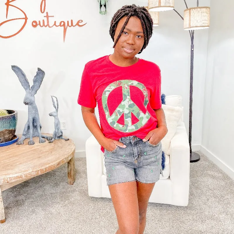 Camo Peace Graphic Shirt sold by Boujee Boutique product image thumbnail 3