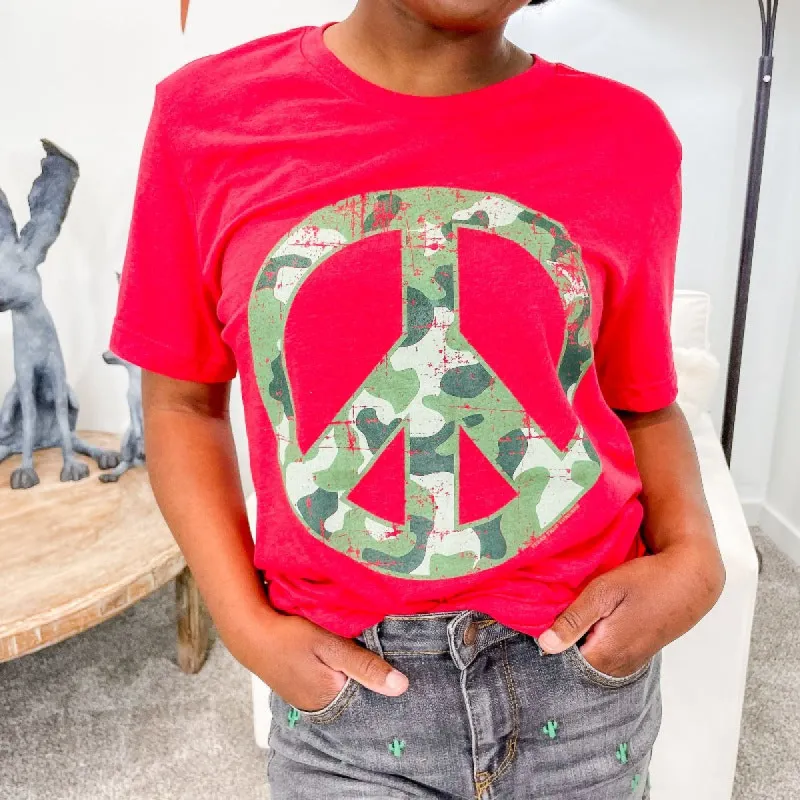 Camo Peace Graphic Shirt sold by Boujee Boutique