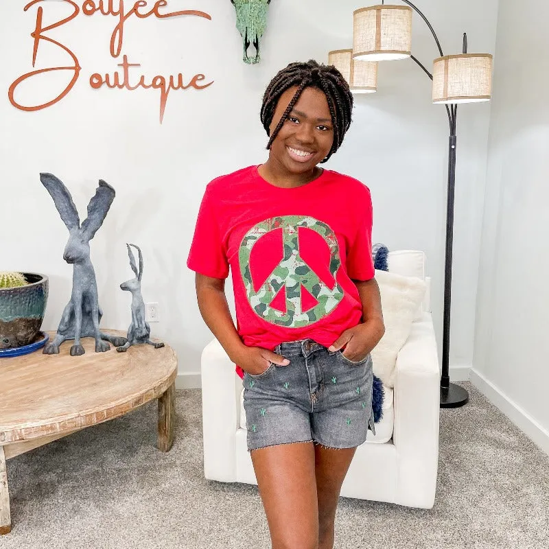 Camo Peace Graphic Shirt sold by Boujee Boutique product image thumbnail 2