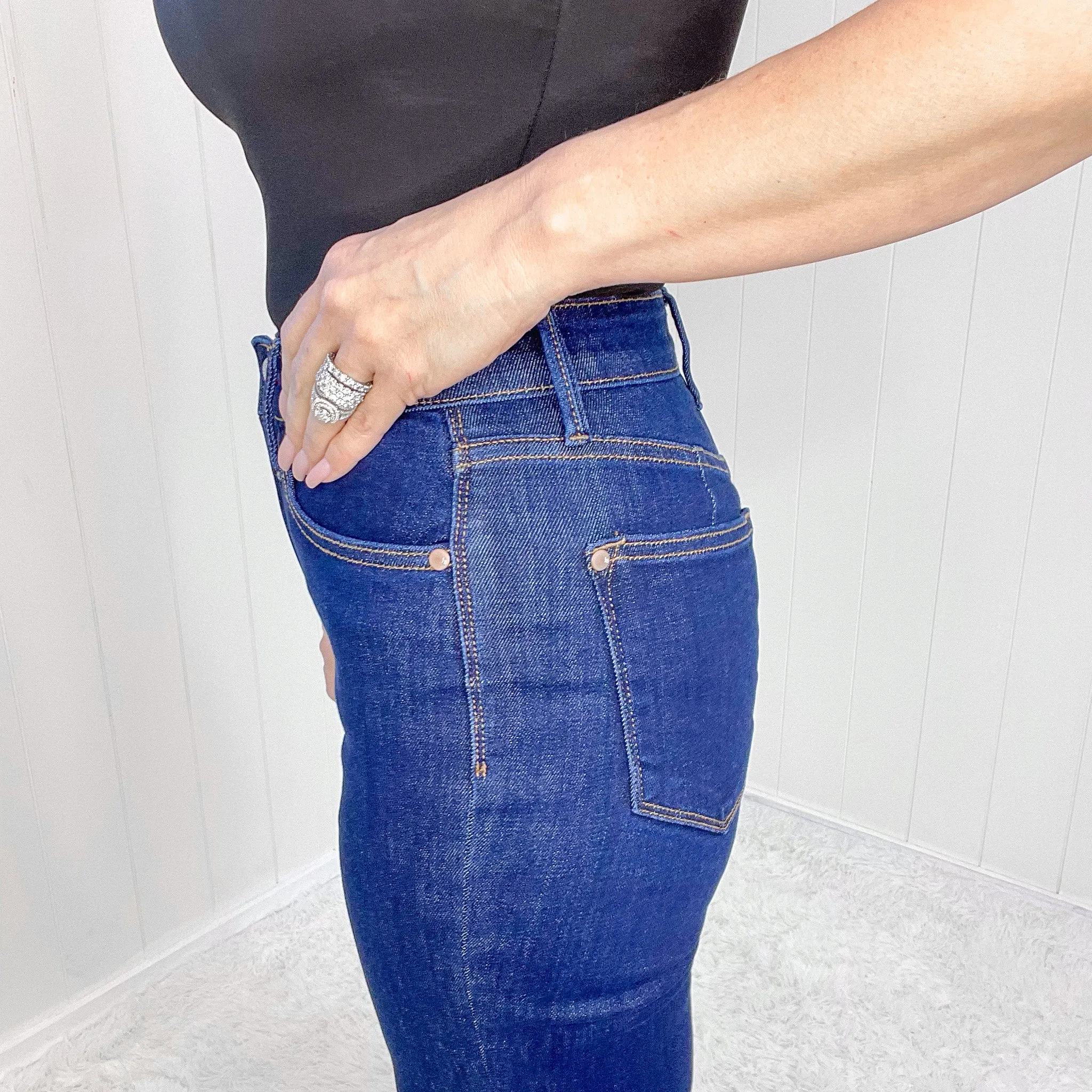 Judy Blue Jodie High Waist Raw Hem Vintage Wash Straight Leg Jeans sold by Boujee Boutique product image thumbnail 4