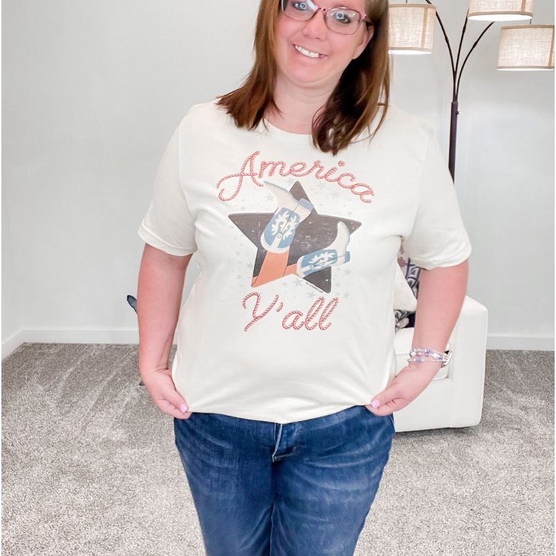 America Ya'll Western Graphic Tee sold by Boujee Boutique