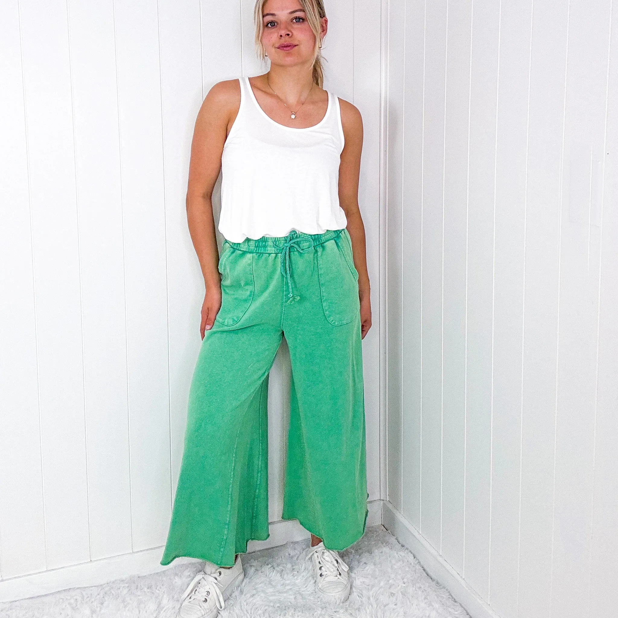 Relax It's Sunday Terry Knit Wide Leg Pull On Pants in 7 Colors *Final Sale* sold by Boujee Boutique product image thumbnail 2