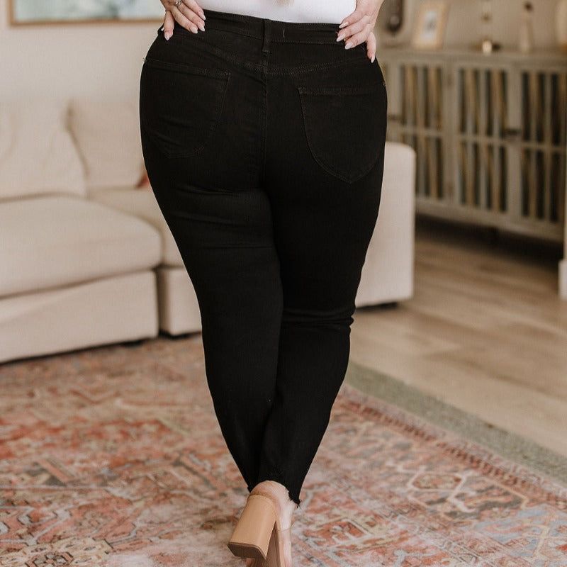 Judy Blue Black High Rise Control Top Skinny Jeans sold by Boujee Boutique product image thumbnail 9