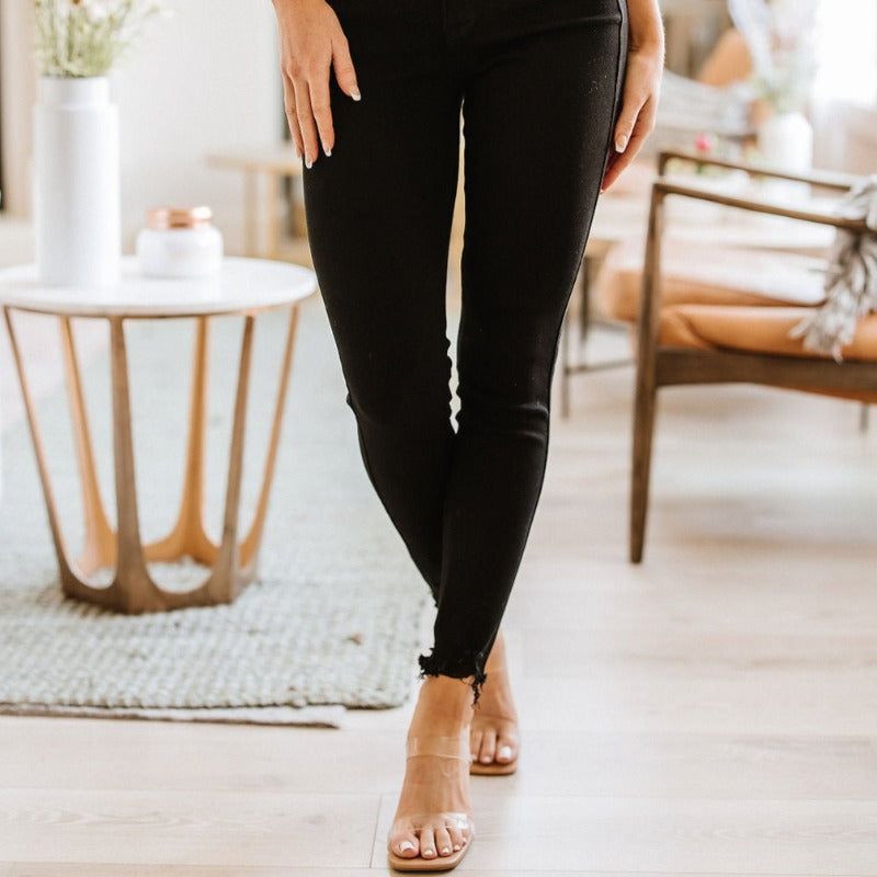 Judy Blue Black High Rise Control Top Skinny Jeans sold by Boujee Boutique product image thumbnail 4