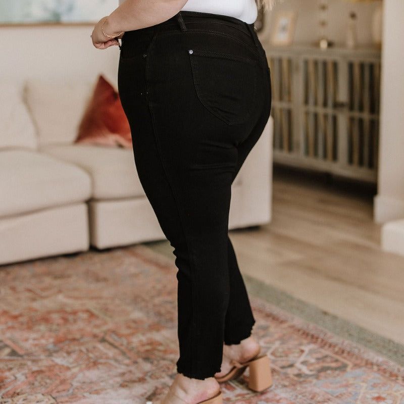 Judy Blue Black High Rise Control Top Skinny Jeans sold by Boujee Boutique product image thumbnail 8