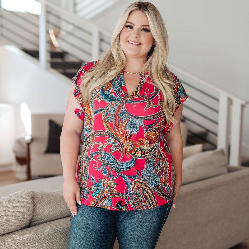 Still Overthinking It Paisley Blouse sold by Boujee Boutique product image thumbnail 4