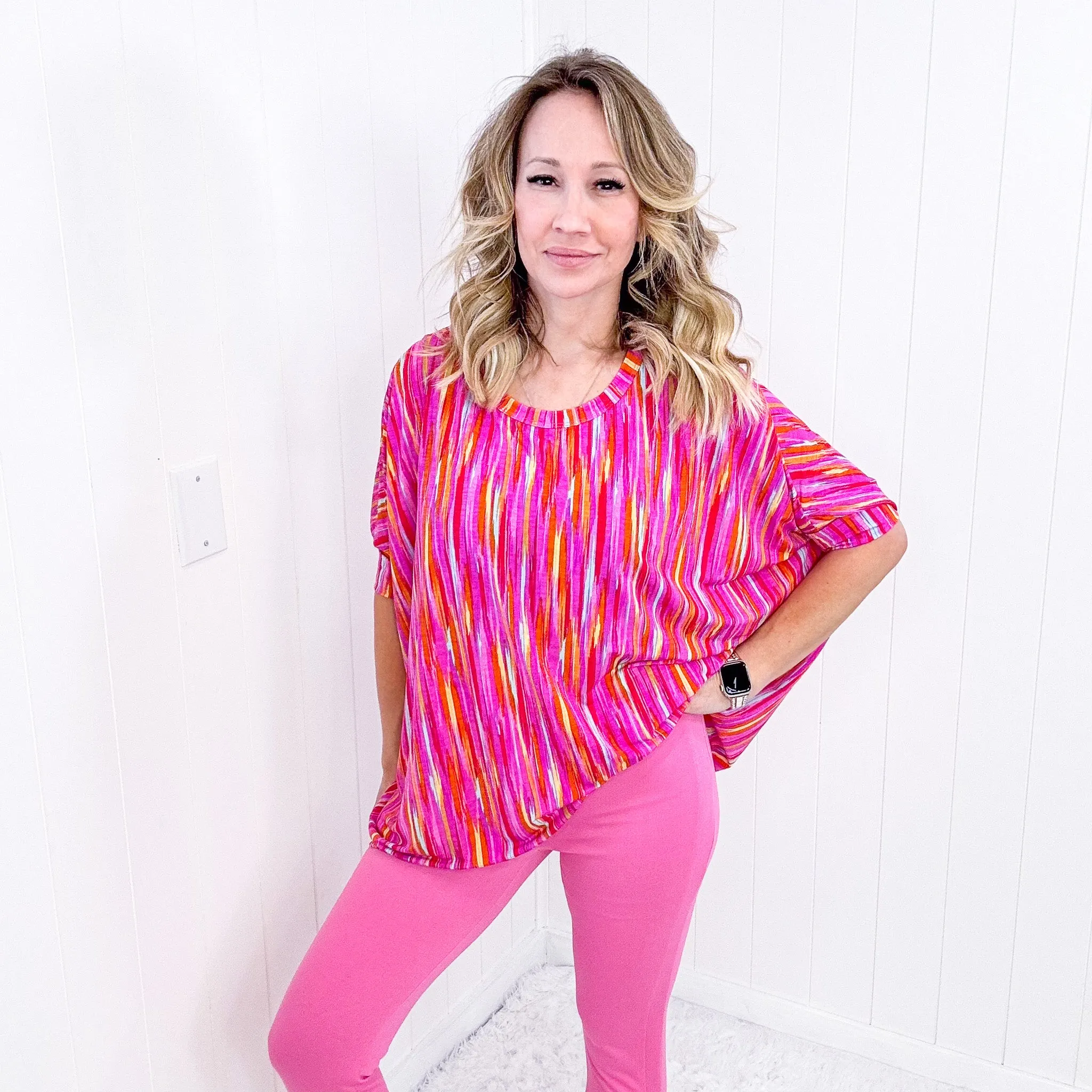 Dear Scarlett Essential Blouse in Magenta Kaleidoscope sold by Boujee Boutique product image thumbnail 2