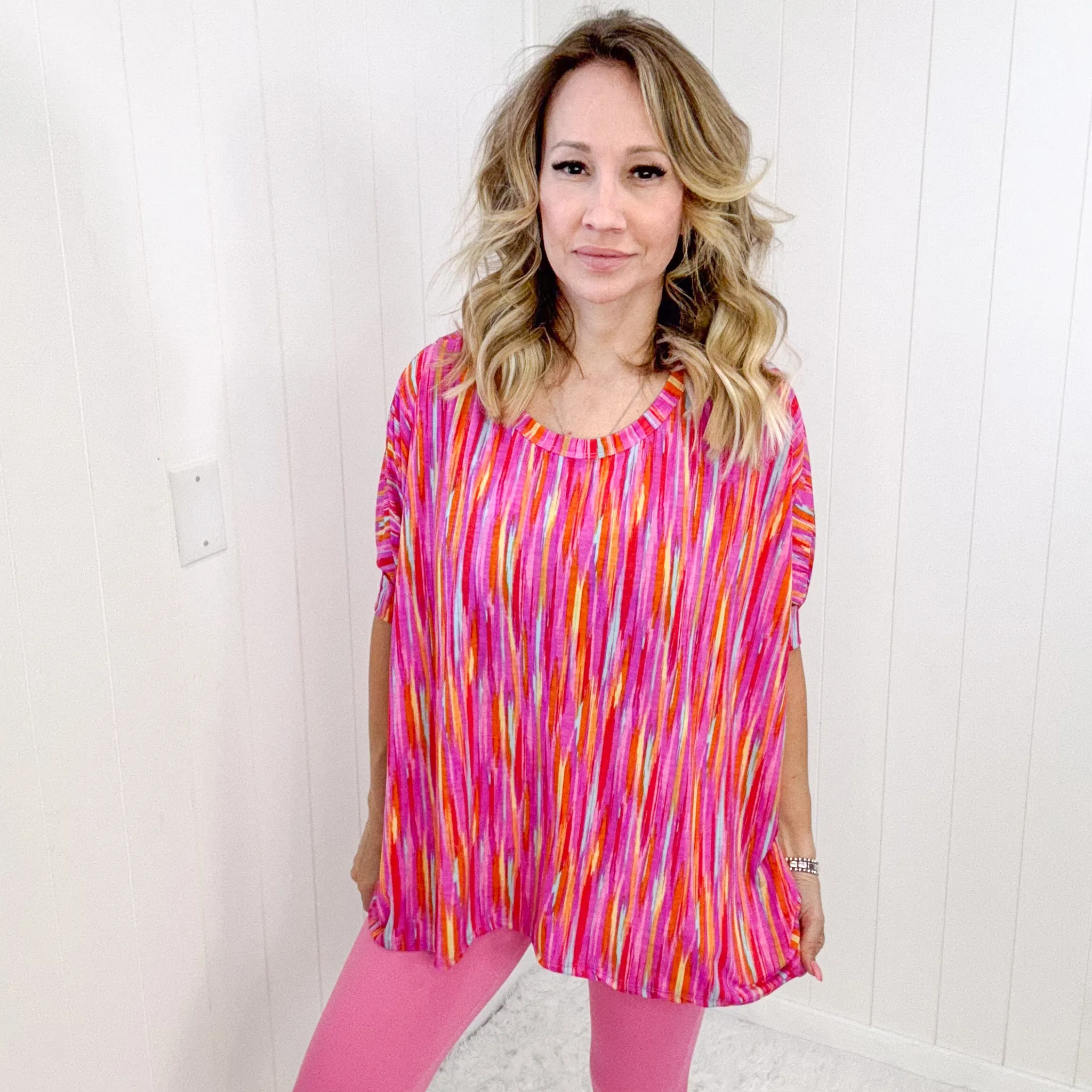 Dear Scarlett Essential Blouse in Magenta Kaleidoscope sold by Boujee Boutique product image thumbnail 3