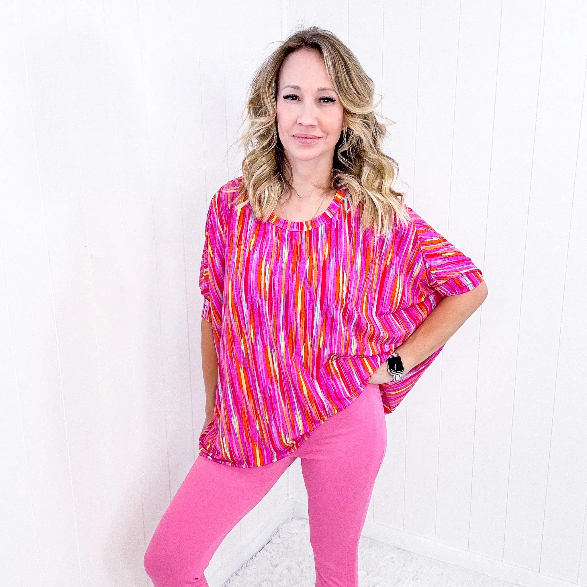 Dear Scarlett Essential Blouse in Magenta Kaleidoscope sold by Boujee Boutique product image thumbnail 5