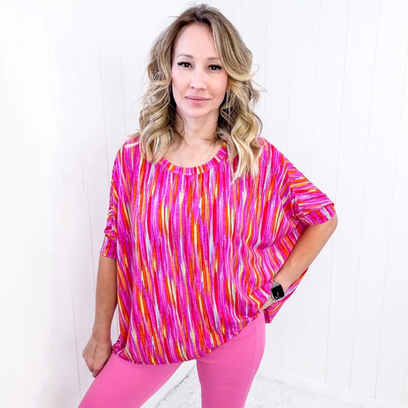 Dear Scarlett Essential Blouse in Magenta Kaleidoscope sold by Boujee Boutique