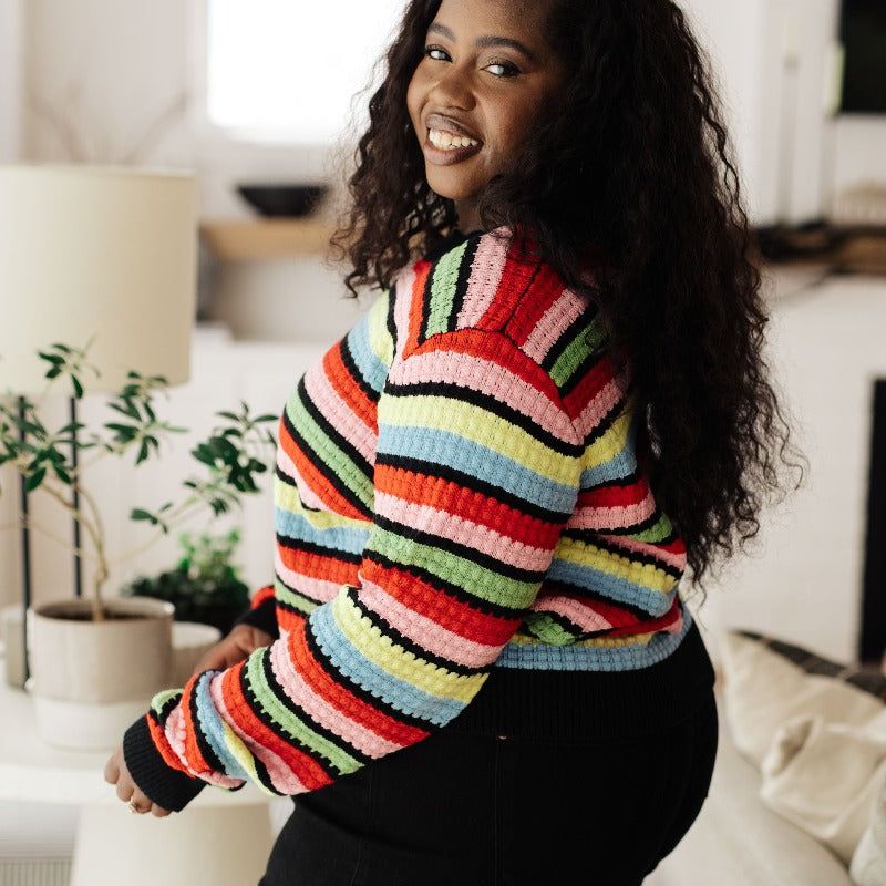 Keep Dreaming Bright Striped Sweater sold by Boujee Boutique product image thumbnail 5