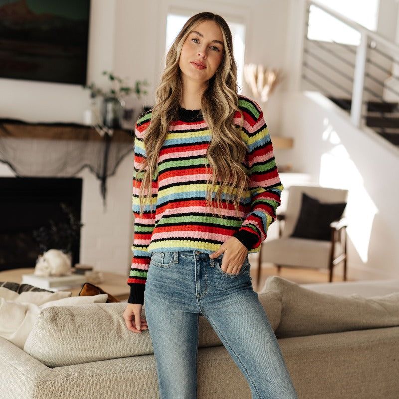 Keep Dreaming Bright Striped Sweater sold by Boujee Boutique product image thumbnail 4