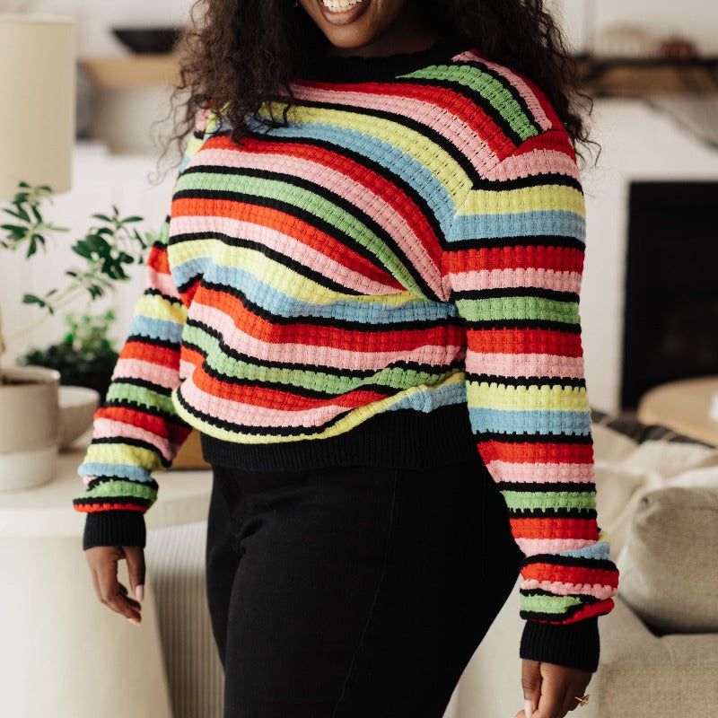Keep Dreaming Bright Striped Sweater sold by Boujee Boutique product image thumbnail 2